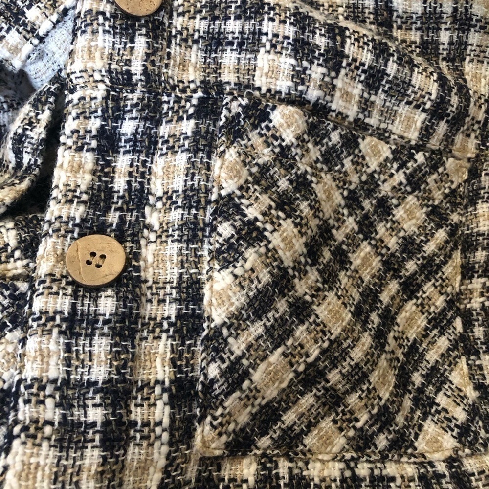 ZARA Textured Cropped Plaid Tweed Shacket with Chest Pockets Size XS - Picture 10 of 10